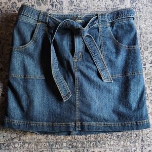 NWT Denim Skort W/ Tie By St Johns Bay